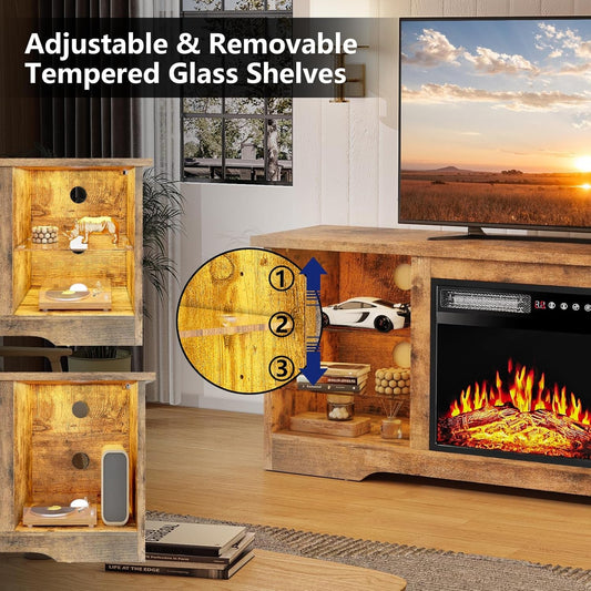 Modern Electric Fireplace TV Stand for TVs up to 65"