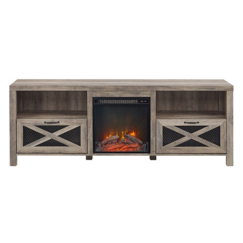 Industrial Farmhouse 70" Fireplace TV Stand for 80" TVs