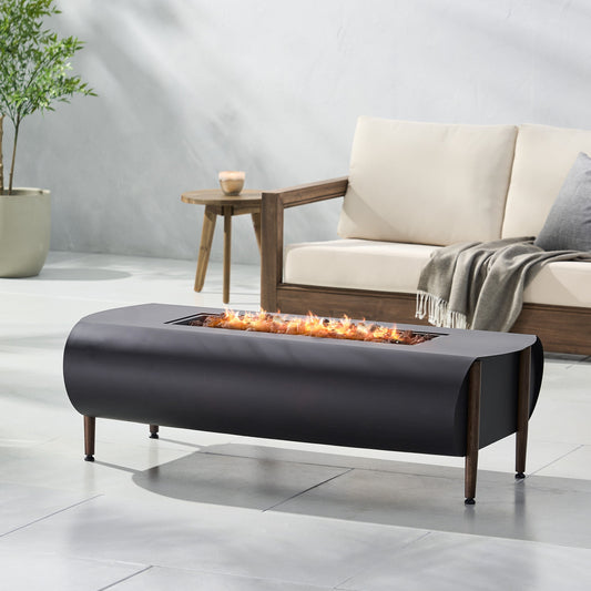 50,000 BTU Outdoor Propane Fire Pit – Dark Gray Iron, 50-Inch