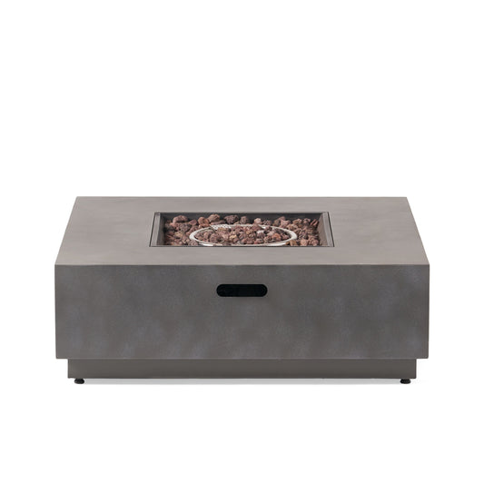 39" Stone Gray Propane Fire Pit – Modern Iron Design