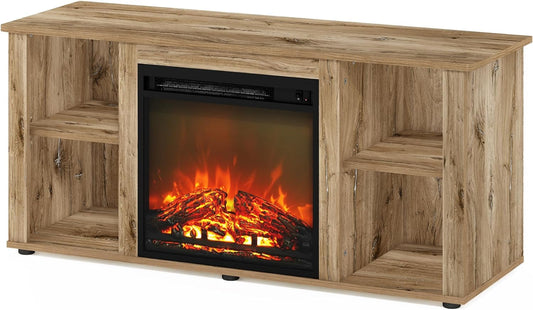 Modern TV Stand with Electric Fireplace & Storage – Fits TVs up to 55"