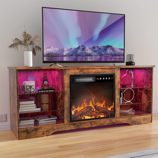 Modern Electric Fireplace TV Stand for TVs up to 65"