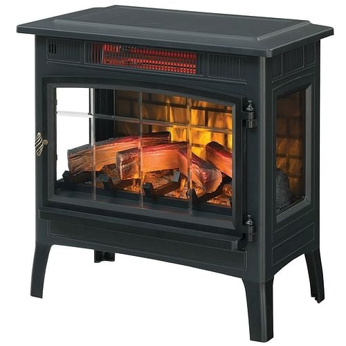 Black Infrared Quartz Electric Fireplace Stove Heater – 5,200 BTU