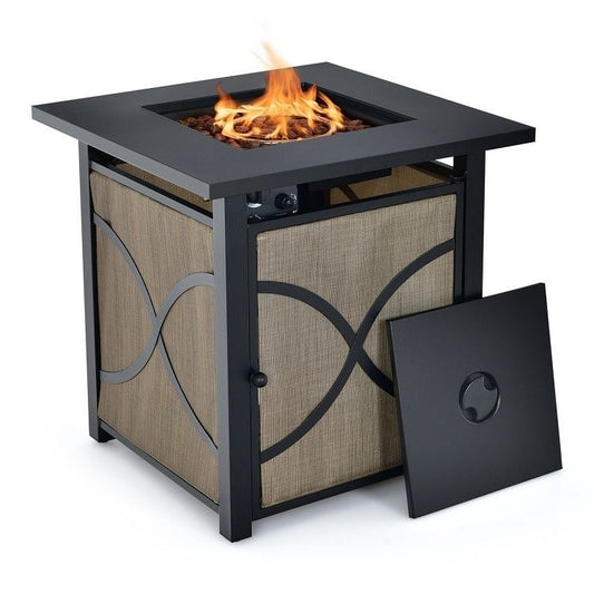 40,000 BTU Portable LP Gas Propane Fire Pit Table with Removable Lid