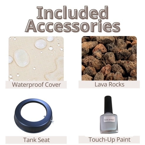 35" Outdoor Propane Fire Pit Table – Dark Gray, 50,000 BTU