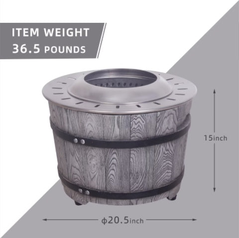 20.5-Inch Antique Black Smokeless Wood-Burning Fire Pit