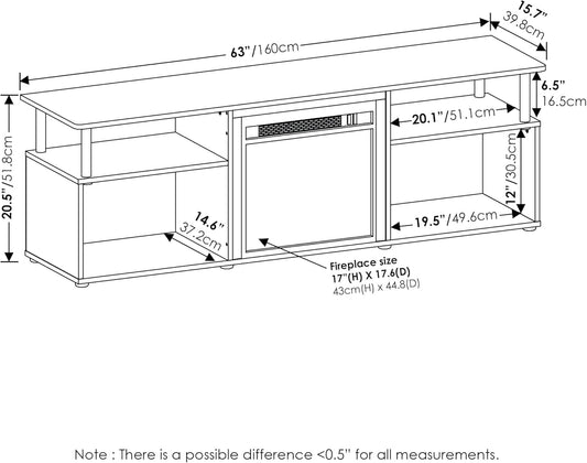 Stylish 63" Electric Fireplace TV Stand for Modern Living