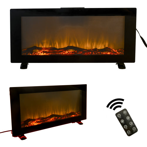 42" Wall-Mounted Electric Fireplace with Multi-Color LED Flames