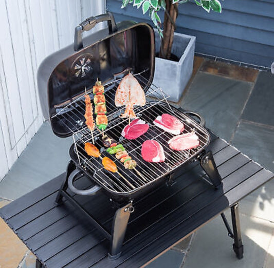 Portable Tabletop Charcoal BBQ Grill for Camping & Backyard