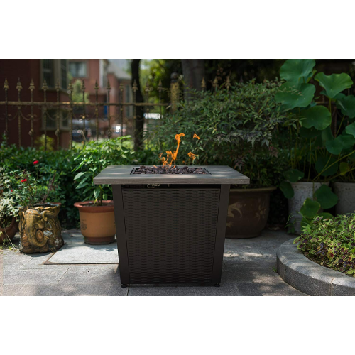 32" Legacy Heating Gas Fire Pit Table – Square Outdoor Table