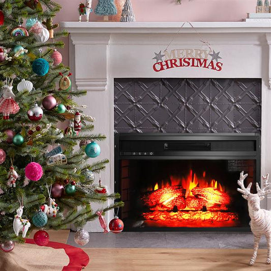 26-Inch Wall-Mounted Electric Fireplace with Remote Control