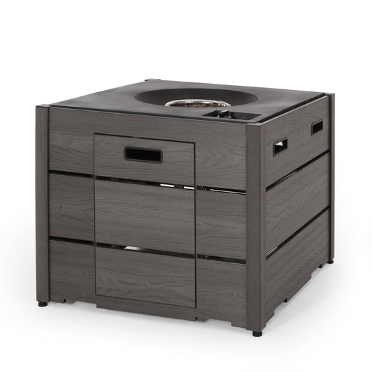 Archie 31-Inch Gray Square WPC Fire Pit Base