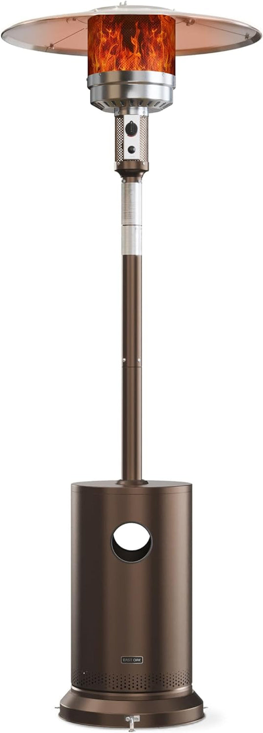 48,000 BTU Outdoor Bronze Patio Heater with Table & Wheels