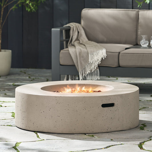 50,000 BTU Circular Light Grey Propane Fire Pit