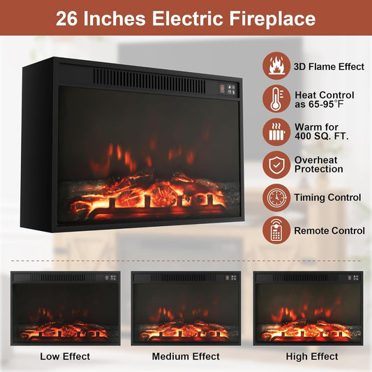 Rustic Electric Fireplace TV Stand for TVs up to 65"