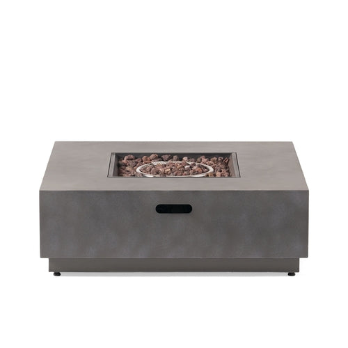 39" Stone Gray Propane Fire Pit – Modern Iron Design