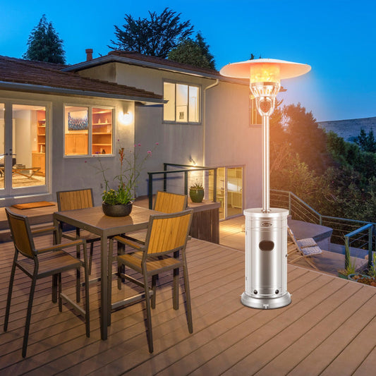 48000 BTU Outdoor Patio Heater with Wheels & Drink Shelf