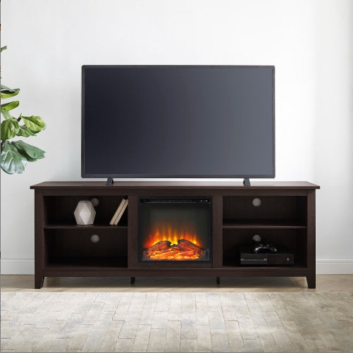 70" Modern Transitional Fireplace TV Stand – Espresso