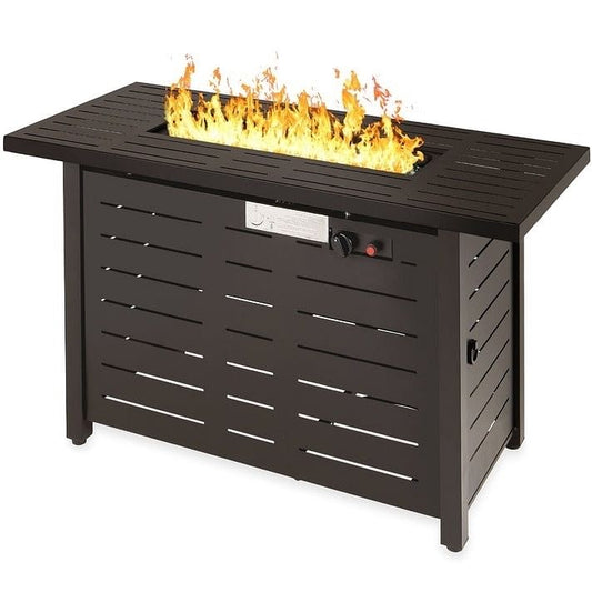 50,000 BTU Brown Steel LP Gas Propane Fire Pit with Auto Ignition