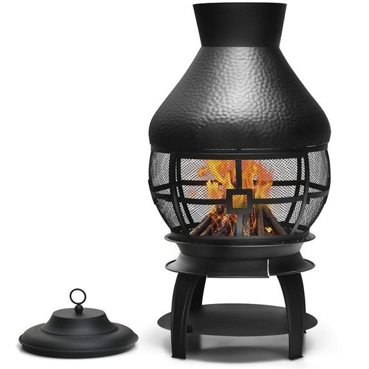 Portable Patio Wood-Burning Chimenea Fireplace – 20" Round