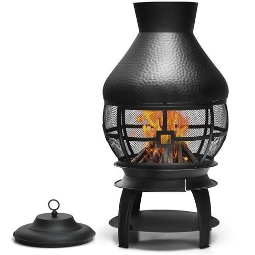 Portable Patio Wood-Burning Chimenea Fireplace – 20" Round