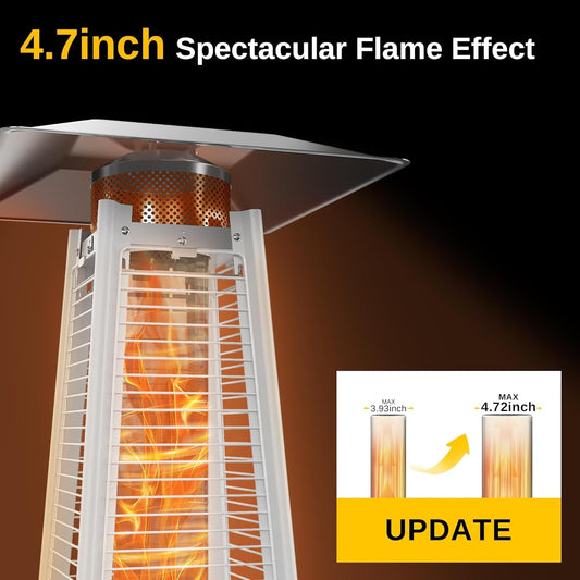 48,000 BTU Pyramid Patio Heater with Wheels & Anti-Tip Safety