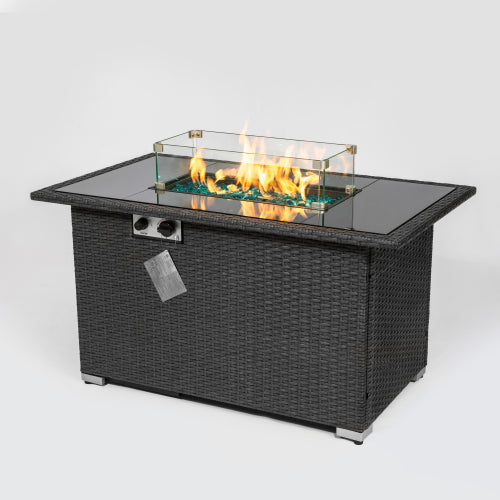 Rectangular Outdoor Gas Fire Table – 44” L x 26” W x 23.6” H
