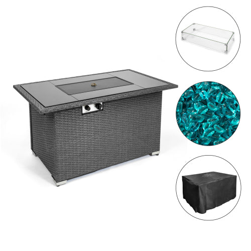 Rectangular Outdoor Gas Fire Table – 44” L x 26” W x 23.6” H