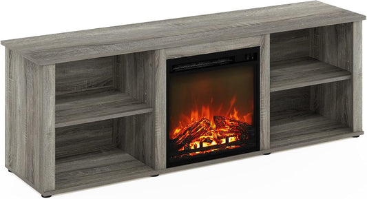 Modern 70" TV Stand with Electric Fireplace Insert
