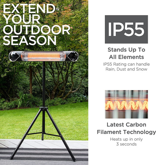 Infrared Patio Heater with Remote Control & Tripod Stand