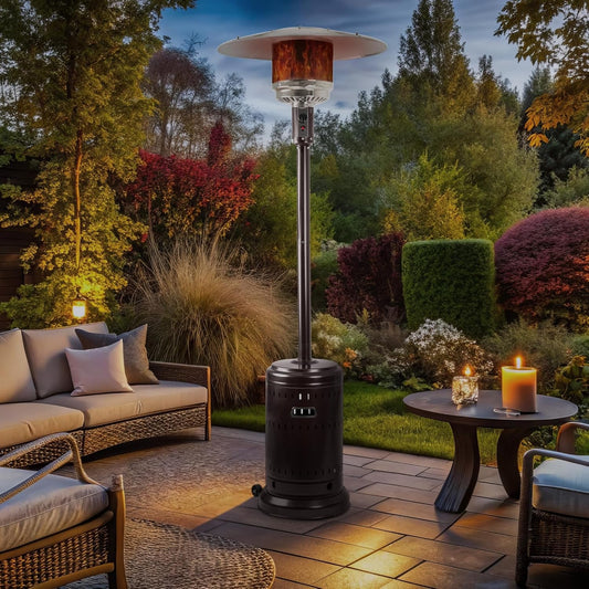 46,000 BTU Outdoor Propane Patio Heater with Wheels & Safety